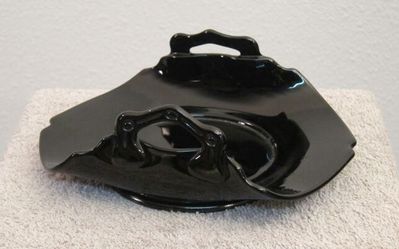 Black Amethyst handled candy dish