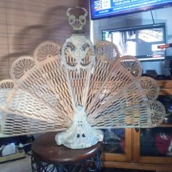 Antique Peacock Fireplace Screen, Full Size 