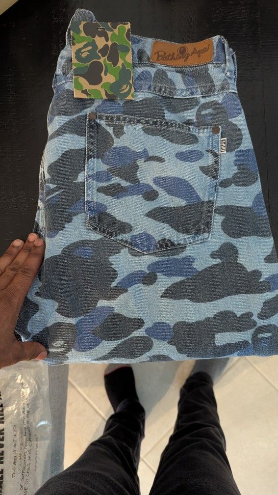 x BAPE® HONEYCOMB CAMO ZIP ROAD STA MENS 1J30 191 004 / Blue /Camo 8.5