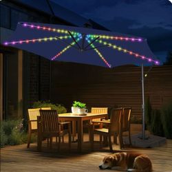 10ft brand new patio umbrella with solar lights and base included