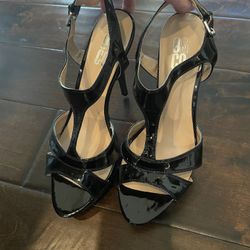 Black Strappy Platform Heels 