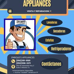 *Washers *Dryer *Stoves *Refrigerators *Waterheaters