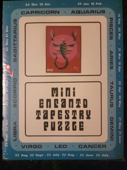 Lot of 39 Vintage Mid-Century "Encanto" Mini Felt Tapestry Kits - Zodiac