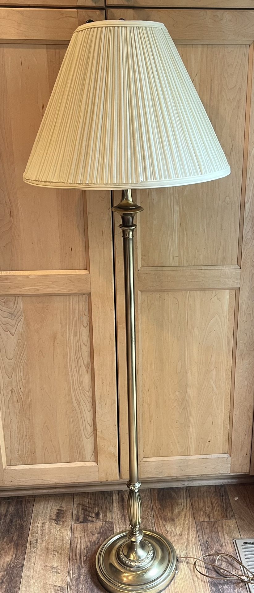 Vintage Brass 58" Stiffel Lamp with 2 Lampshades