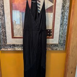 Honey Punch Black Fringe Wrap Dress