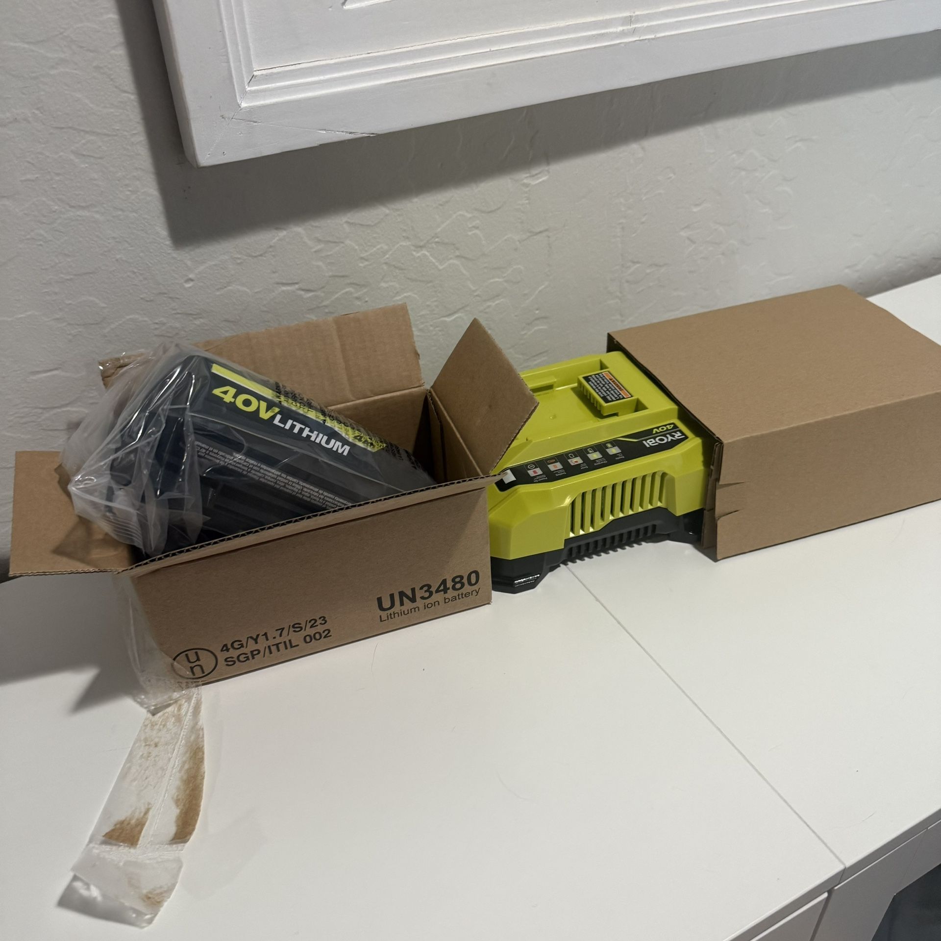 Ryobi Battery And Rapid Charger. New