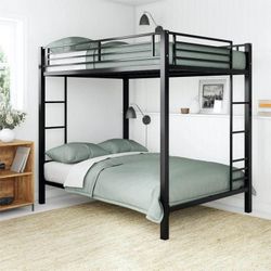 DHP Sidney Full over Full Metal Bunk Bed, Black