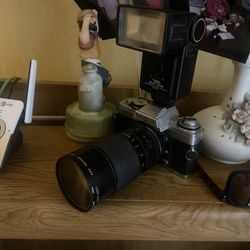 Vintage Minolta Camera And Lenses  