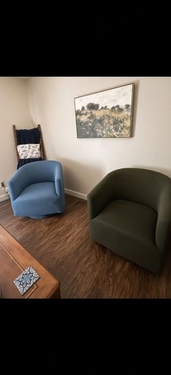 PAIR OF BOB’S BLAIR SWIVEL ACCENT CHAIRS $415 OBO