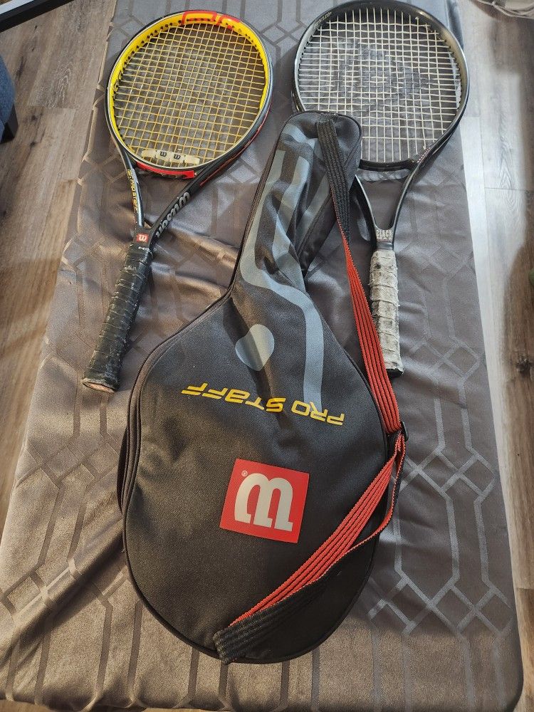 2 Tennis Rackets + Case and Balls