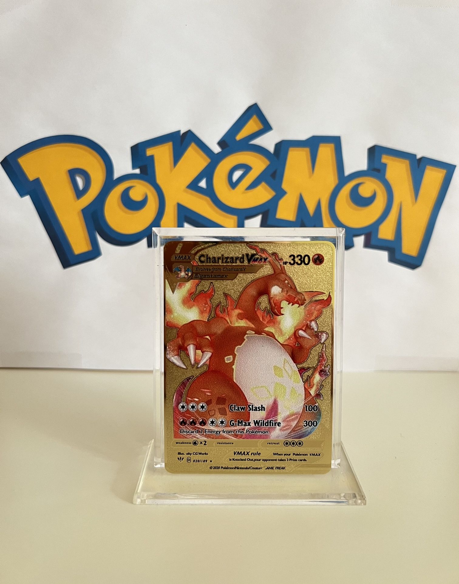 Charizard VMAX Gold 020/189 2020 Pokemon Collectors Card Gold Metal