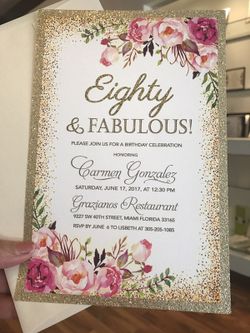 Birthday, or Bridal invitations