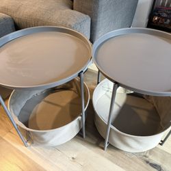 2 Grey Side Tables