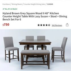 Living Spaces Hyland Dining Room Table Set