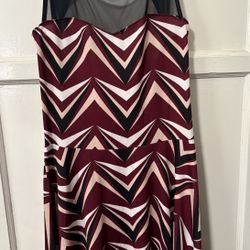 Charlotte Russe Maroon Multicolored Dress New With Tags Large 