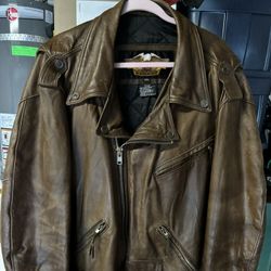 Harley Davidson Brown Leather Jacket & Chaps OPEN TO OFFERS