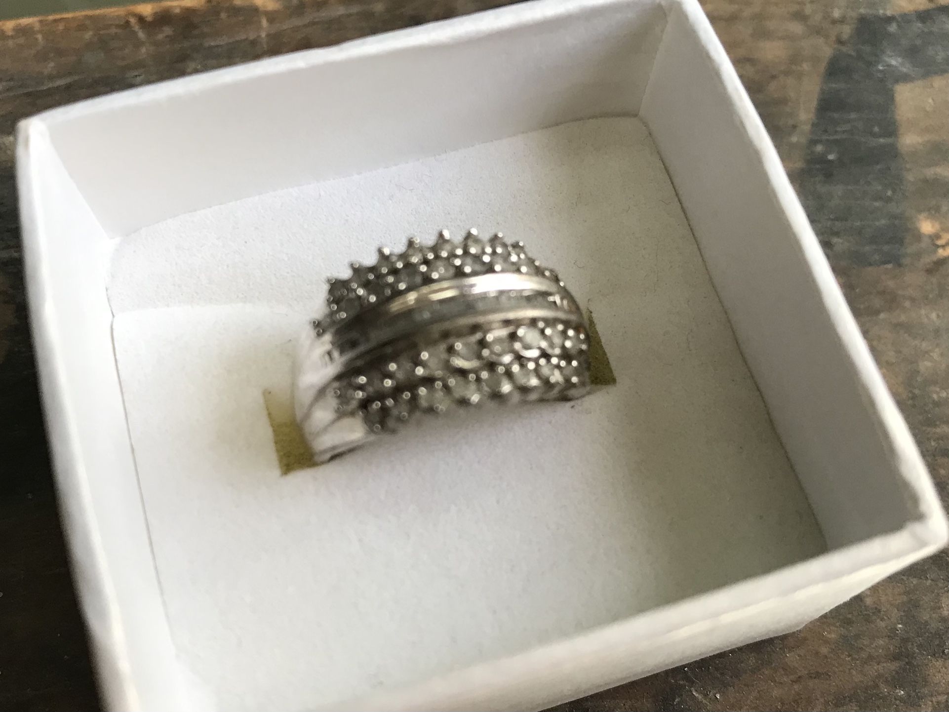 Diamond Ring, Sterling Silver