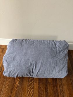 DOWNLITE Twin Down Comforter with Heather Gray Duvet Cover Set