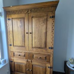 Large Solid Wood Armoire 