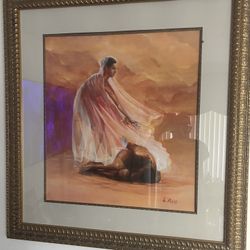 Art Gold Frame Mated Glass 40*38 