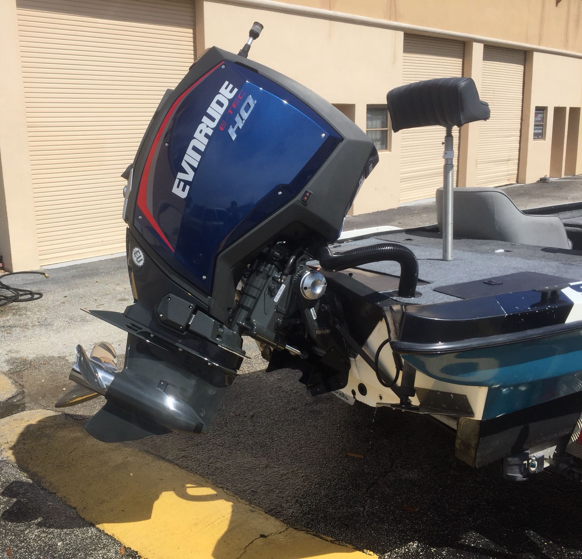 2018 Evinrude 225 H.O. E-tec G2 / 1988 Storm Bass Boat