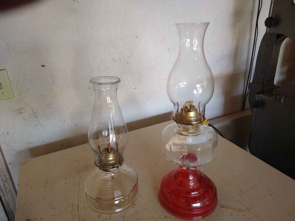 Two Vintage Kerosene Lamps
