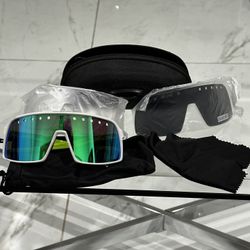 Oakley Sutro Polished White-Neon w/Prizm Black Iridium And Clear Lenses Origins collection