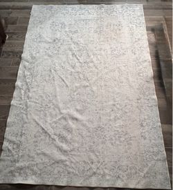 Rugxara 5’ x 7’ Light Green and cream Boho Vintage Area Rug /Machine Washable Distressed Oriental