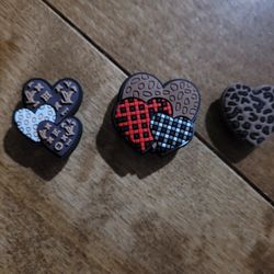 Lot Of 3 Croc Charms Hearts