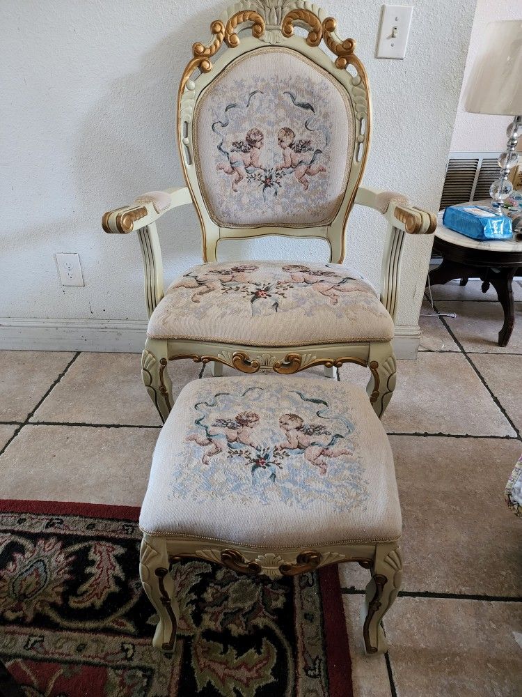 Chair With Foot Stool $300