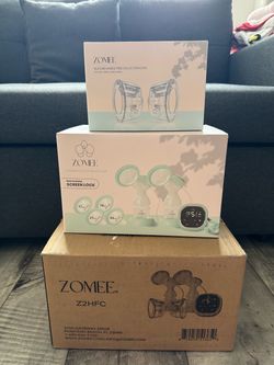 Zomee Z2 Hands-Free Double Electric Breast Pump – Portable Wearable Pump with 3 Modes, 19 Suction Levels & Silicone 8oz Collection Cups, Quiet Recharg