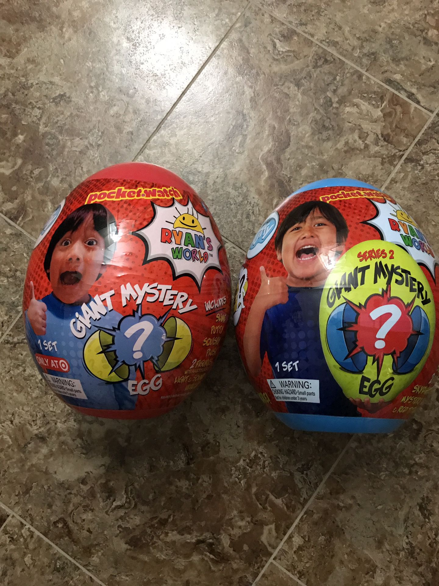 Ryan’s works giant mystery eggs (Target&walmart)