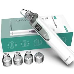 Blackhead Remover Vacuum-Pore Cleaner Vacuum Electric Suction Facial Comedo Acne Extractor Tool with LED Display for Women & Men (white) BRANDNEW STIL