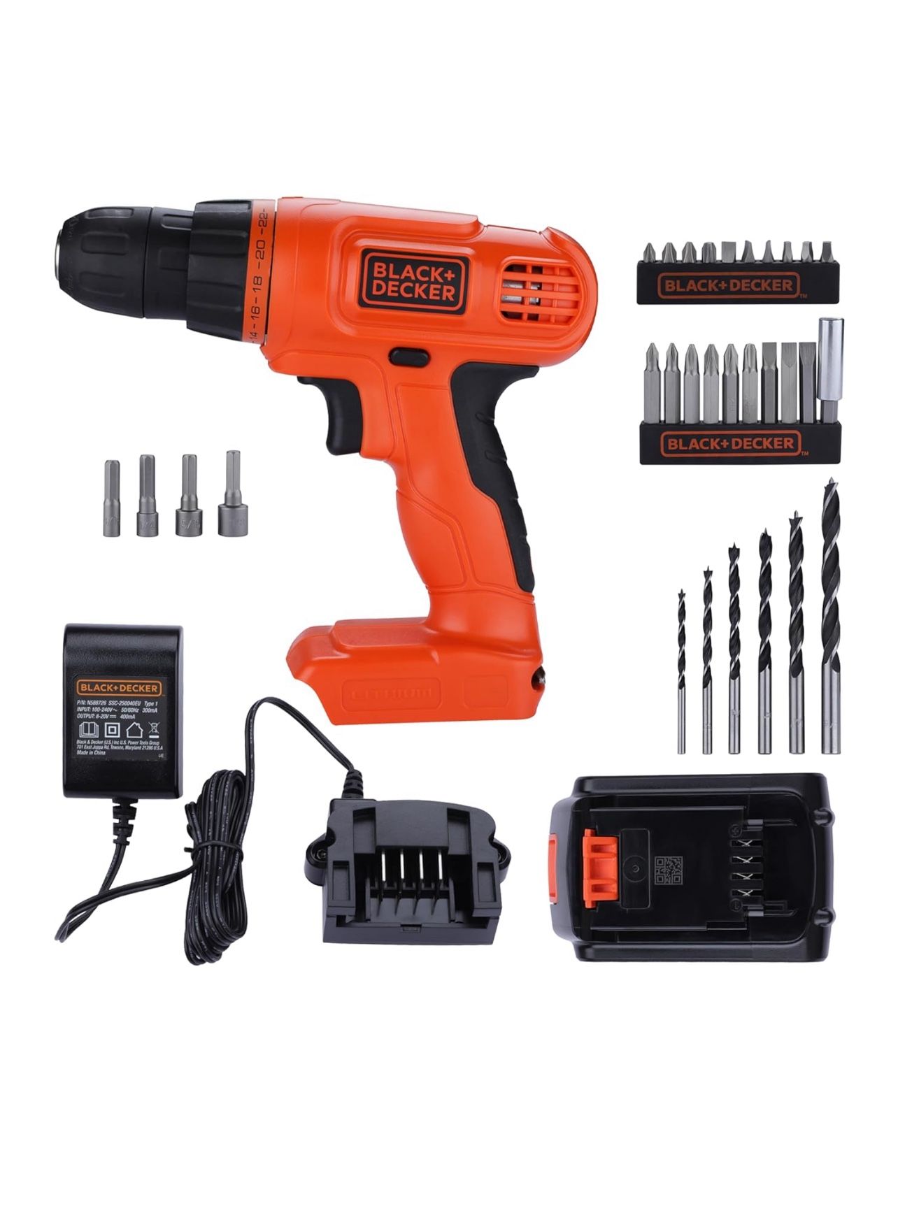 BLACK+DECKER 20V MAX POWERECONNECT Cordless Drill/Driver + 30 Piece Bits and Drivers Kit (LD120VA)