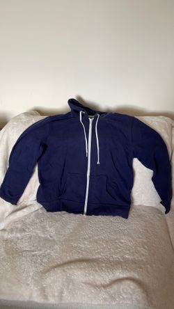 Worn navy blue sweater
