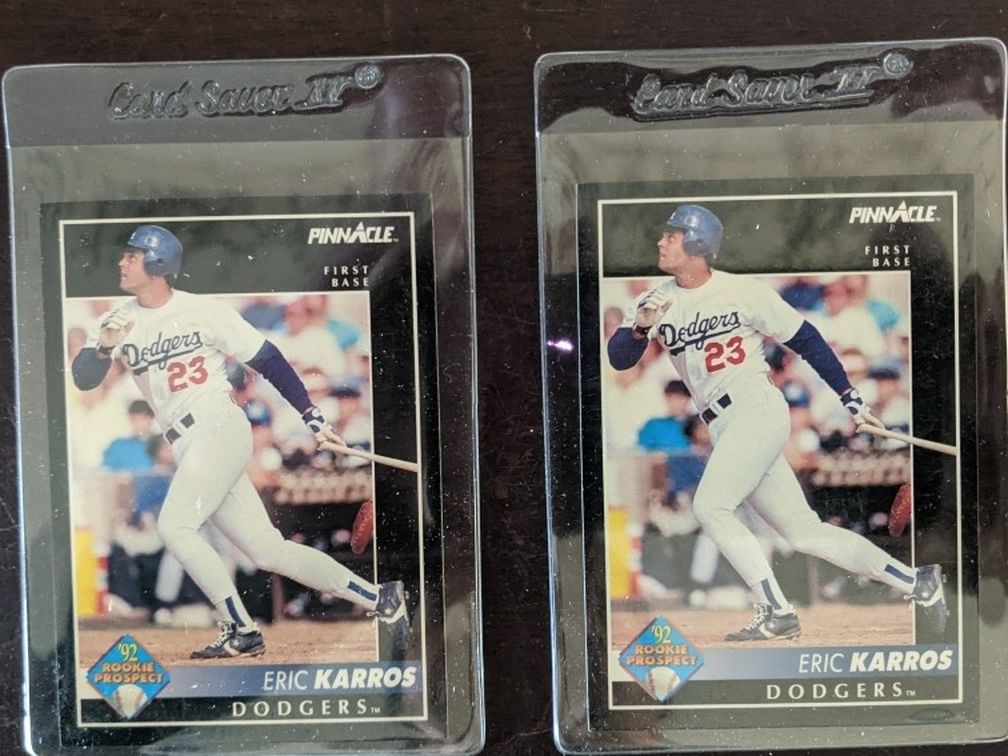 Eric Karros- Los Angeles Dodgers- 92 Pinnacle (2 Cards)