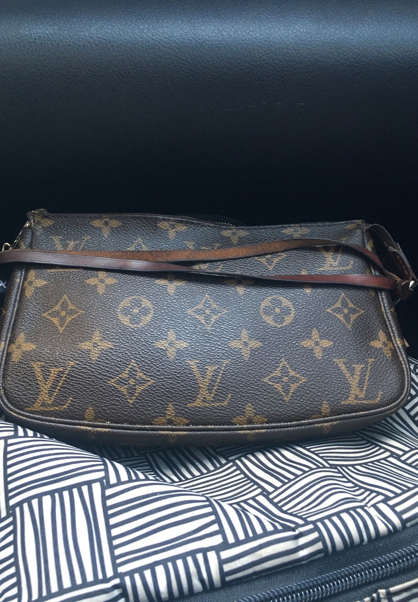 Louis Vuitton Shoulder Bag Pochette Accessories Brown Monogram Canvas Leather Clutch