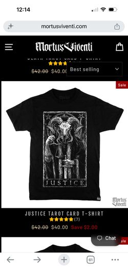 MORTUS VIVENTI "Justice Mens XL tshirt