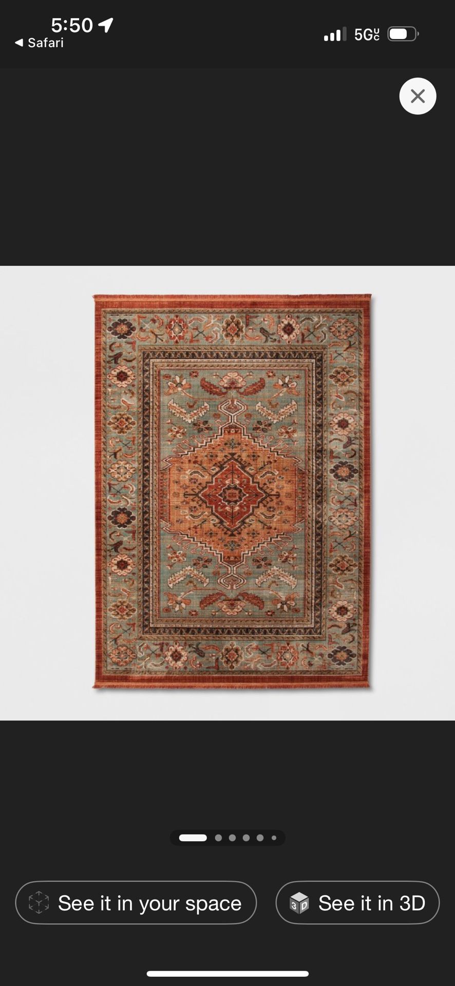 New Target 7x10 Floral Woven Accent Rug Threshold