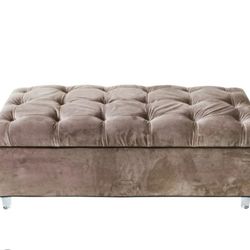 Tufted Velvet Storage Bench 