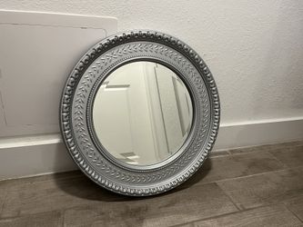 Light Gray Modern Style Circle Mirror