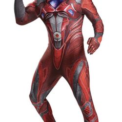 New- Disguise Men's Red Ranger Movie Bodysuit Costume