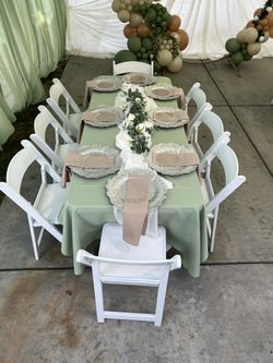 Table Covers And Resin Chairs 