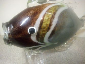  1980's Pair of Hand Made Murano Fish