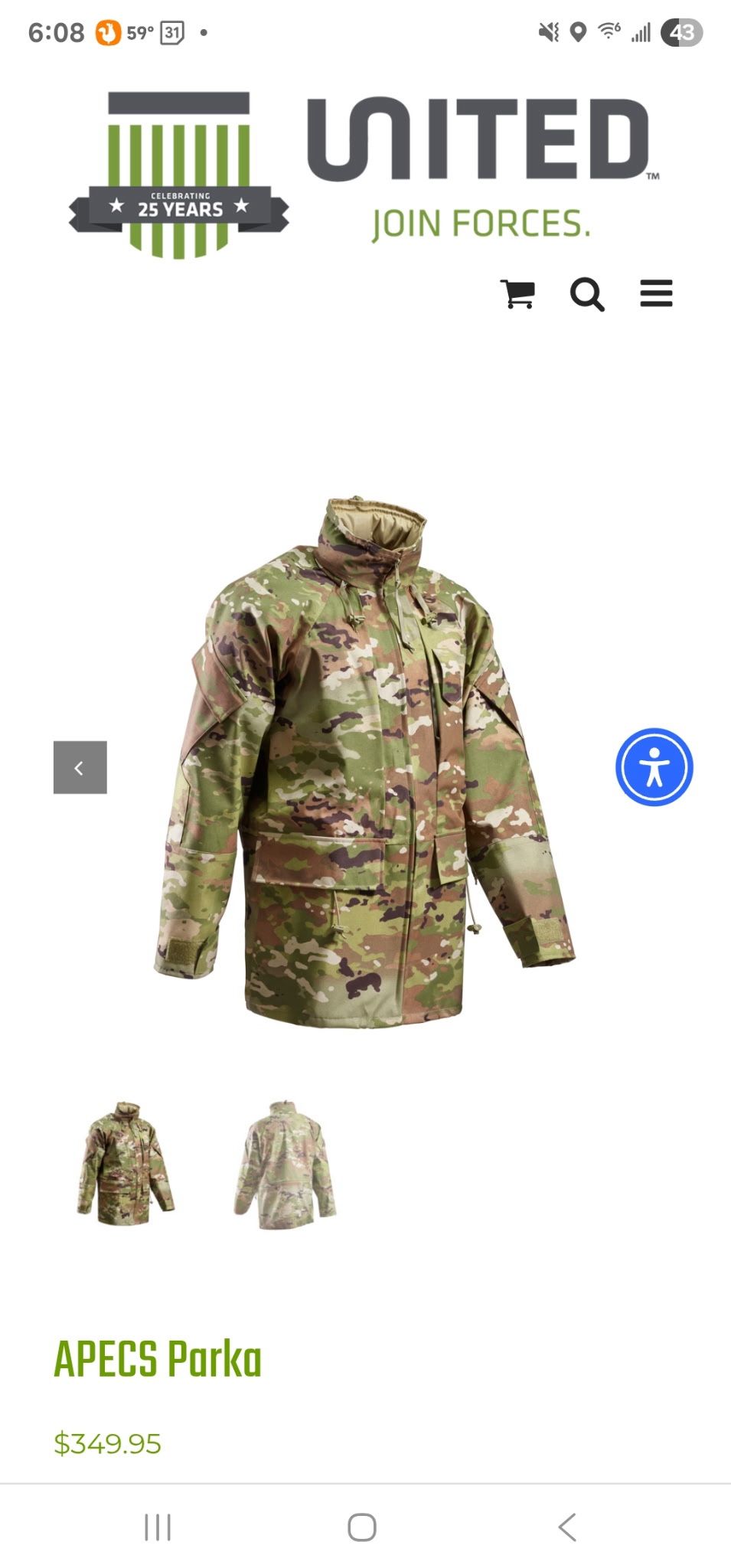 Camouflage Military Grade Multicare Waterproof Jacket And Pants - Barricade Apecs Shirt Size Large Short