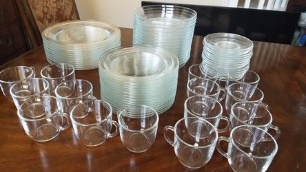 Large lot of glass dishes made in France