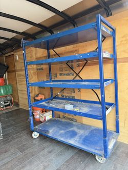 Metal Shelving Rolling Cart L51"xH66"x W23"