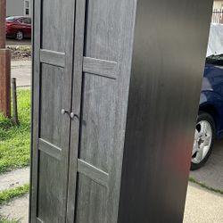 IKEA RAKKESTAD Wardrobe with 2 doors, black-brown,