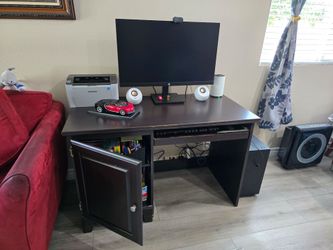 Wooden computer desk