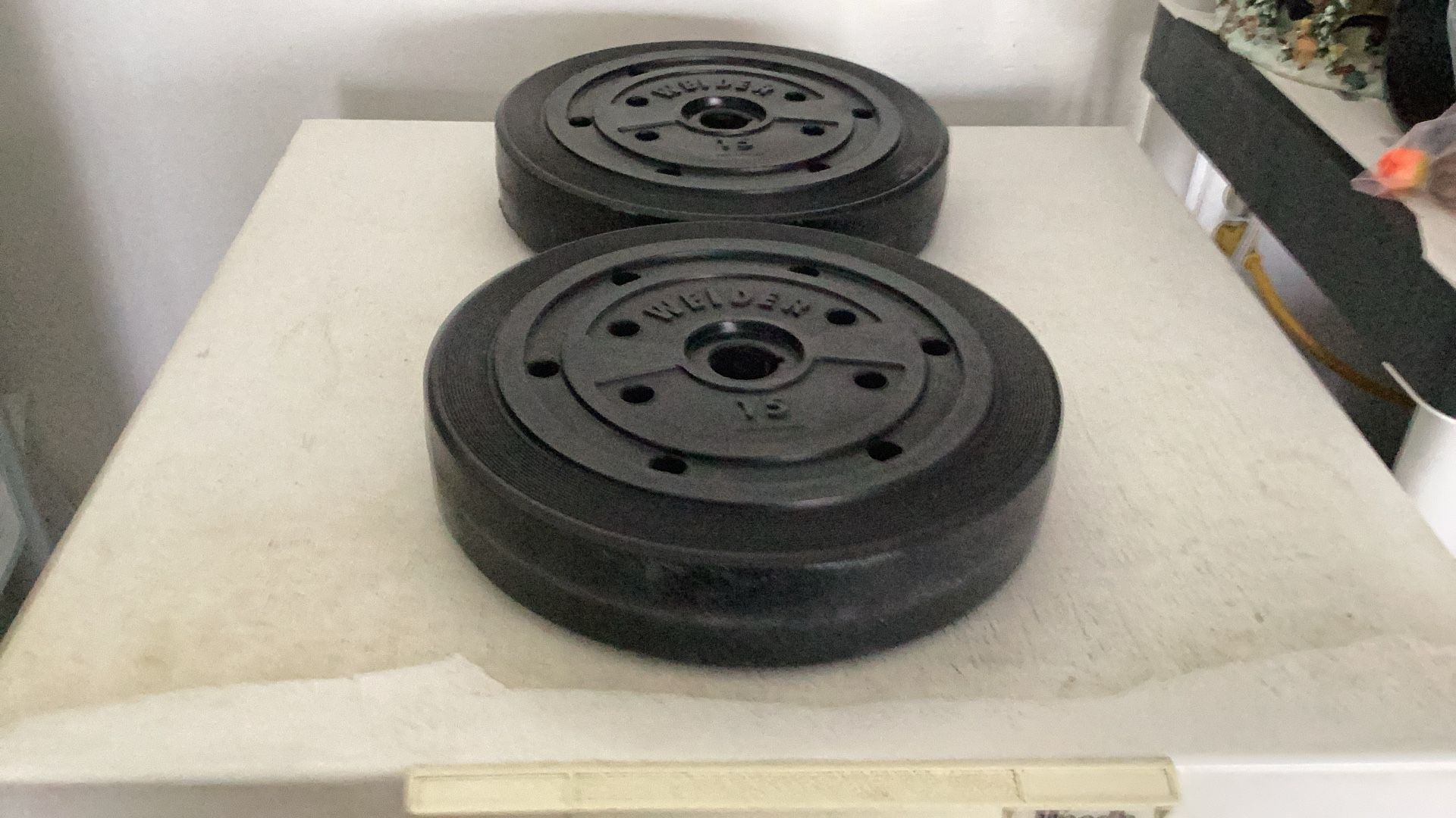 Two 15 Pound Vinyl Weider Weights